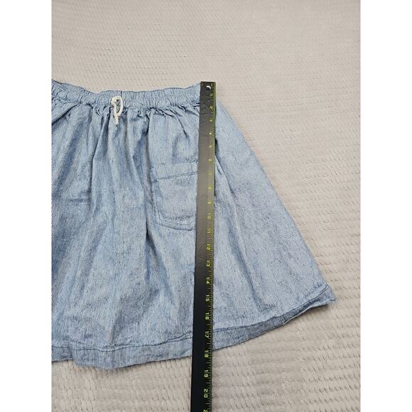 Hanna Andersson Skirt Girls 160 US 14/16 Blue Striped Pull On Knee Length - Picture 2 of 7